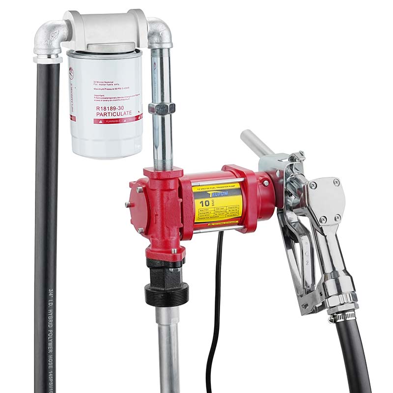 Kit de pompe de transfert d'essence de carburant 12 V avec buse